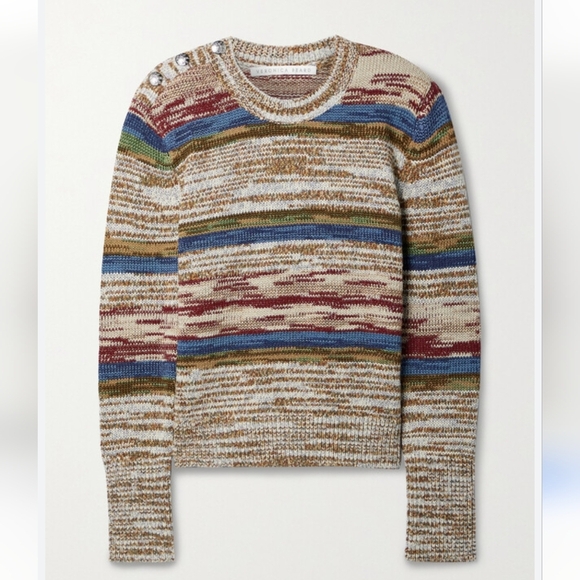 Veronica Beard Sohani crewneck knit metallic space-dyed button sweater Size M - Picture 1 of 6